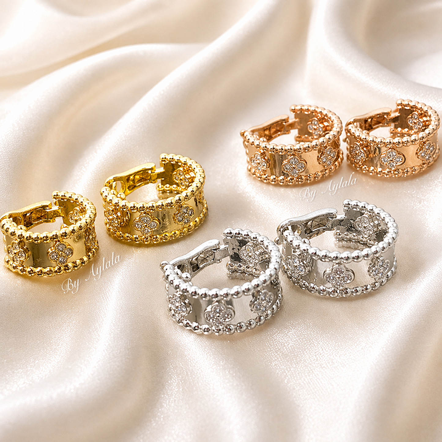 *PRE-ORDER* Pearled Diamond Hoops